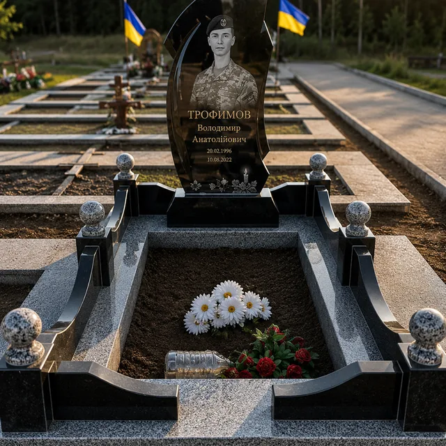 Військовий пам’ятник з гранітним комплексом для місця поховання у Миколаєві